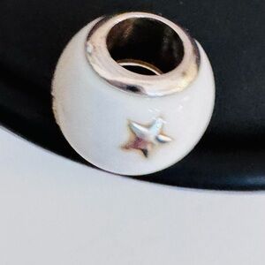 Brighton White Star Charm Glass Bead